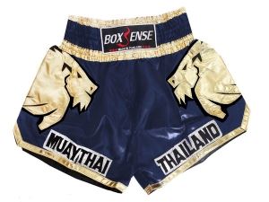 Boxsense Kids Lion Muay Thai Shorts : BXS-303-Navy