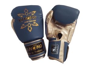 Kanong Muay Thai Gloves : "Thai Power" Navy/Gold Kanong Muay Thai Gloves : "Thai Power" Navy/Gold