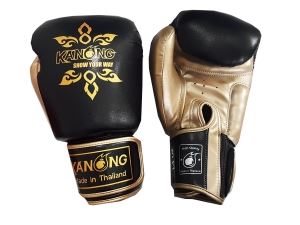Kanong Muay Thai Gloves : "Thai Power" Black/Gold Kanong Muay Thai Gloves : "Thai Power" Black/Gold