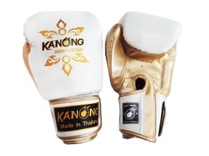 Kanong Muay Thai Boxing Gloves : "Thai Power" White/Gold Kanong Muay Thai Boxing Gloves : "Thai Power" White/Gold
