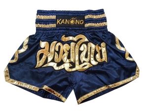Kanong Muay Thai Kick Boxing Shorts : KNS-121-Navy Kanong Muay Thai Kick Boxing Shorts : KNS-121-Navy