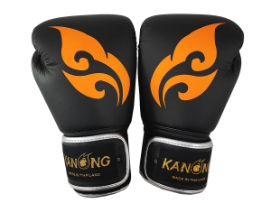 Kanong Microfiber Boxing Gloves : Thai Wing Black Kanong Microfiber Boxing Gloves : Thai Wing Black