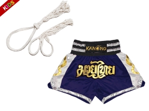 Mongkol Prajead set with Muay Thai Shorts for Kids : Mongkol-Boran-147-Navy