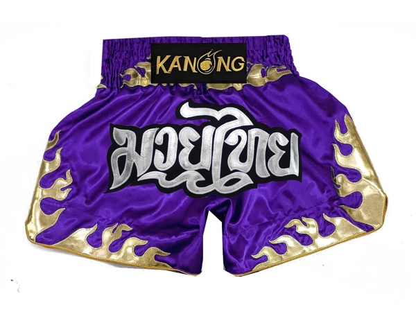 Kanong Muay Thai Shorts : KNS-145-Purple Kanong Muay Thai Shorts : KNS-145-Purple
