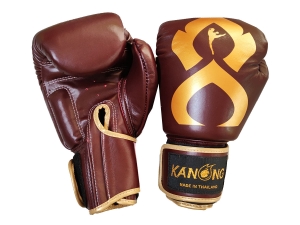 Kanong Real Leather Boxing Gloves : Maroon/Gold Kanong Real Leather Boxing Gloves : Maroon/Gold
