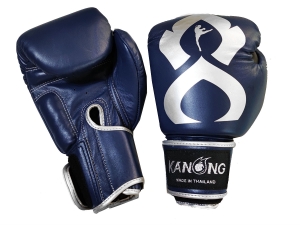 Kanong Real Leather Boxing Gloves : Navy/Silver Kanong Real Leather Boxing Gloves : Navy/Silver